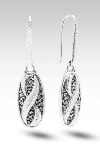 Sterling Silver Frangipani & Hammered Dangle Earrings With French Wire™ - Bali Wire - SARDA™
