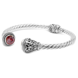 Sterling Silver Janyl Adair Red Velvet Mystic Moissanite Oval Tip - To - Tip Cable Bracelet With Retention Hinge™ - Last Chance - only found at SARDA™