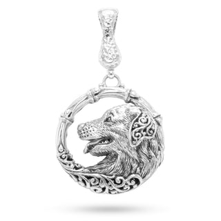Sterling Silver Tree Of Life Golden Retriever Pendant With Magnetic Enhancer Bail™ - Last Chance - only found at SARDA™