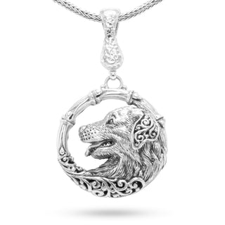 Sterling Silver Tree Of Life Golden Retriever Pendant With Magnetic Enhancer Bail™ - Last Chance - only found at SARDA™