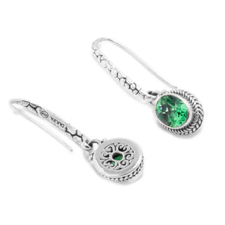 Sterling Silver Watermark Lab Created Green Sapphire Dangle Earrings With Bali Wires™ - Last Chance - only found at SARDA™