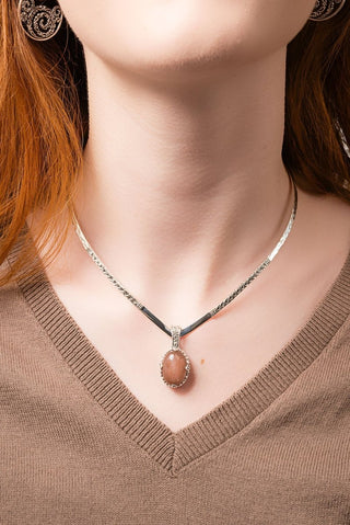Story To Tell Pendant™ in Rainbow Latte Sunstone - Single Stone - only found at SARDA™