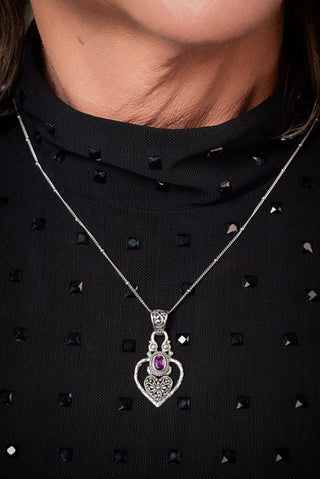 Strength, My Weakness Necklace™ in Purple Garnet - Single Stone - only found at SARDA™