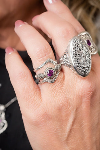 Strength, My Weakness Ring II™ in Purple Garnet - Stackable - only found at SARDA™