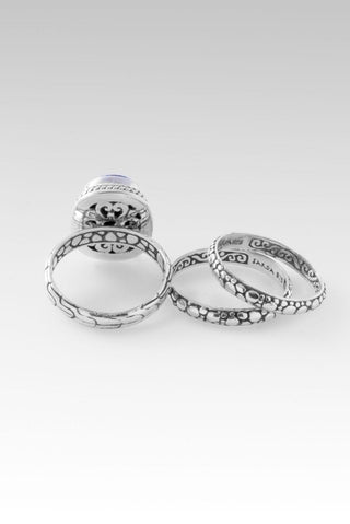 Strength of my Soul Ring Set of 3™ in Navy Blue Indonesian Coral - Stackable - only found at SARDA™