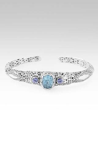 Surrender Brings Peace Cuff Bracelet™ in Arctic Blue Topaz & Tanzanite - Cuff - only found at SARDA™