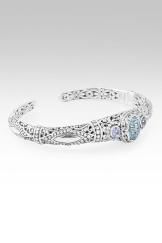 Surrender Brings Peace Cuff Bracelet™ in Arctic Blue Topaz & Tanzanite - Cuff - only found at SARDA™