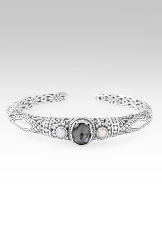 Surrender Brings Peace Cuff Bracelet™ in Odyssey Black Knight™ Mystic Quartz & Freshwater Pearl - Cuff - only found at SARDA™
