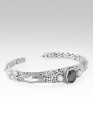 Surrender Brings Peace Cuff Bracelet™ in Odyssey Black Knight™ Mystic Quartz & Freshwater Pearl - Cuff - only found at SARDA™