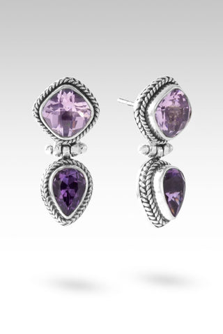 Sweet, Amazing Grace Earrings™ in Amethyst & Lavender Moon Quartz - Stud Dangle - only found at SARDA™