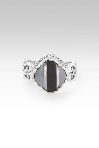 The One and Only Ring™ in Onyx Hematine Mother of Pearl Mosaic - Dinner - only found at SARDA™
