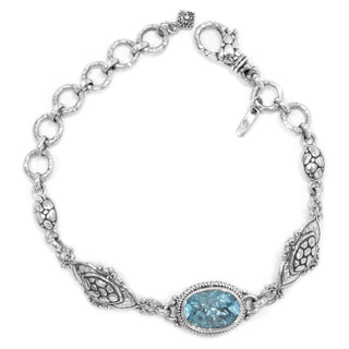 TOP SKY BLUE TOPAZ BRACELET LOBSTER CLAW WITH RETENTION LEVER CLOSURE™ - Lobster Closure - SARDA™