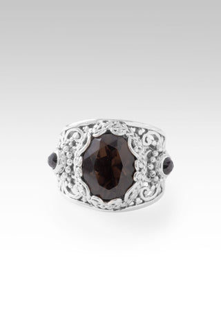 Troubles? It's A God Problem Ring™ in Smoky Quartz & Black Spinel - Dinner - only found at SARDA™