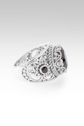 Troubles? It's A God Problem Ring™ in Smoky Quartz & Black Spinel - Dinner - only found at SARDA™