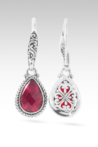 U Came Thru Earrings™ in Red Fuchsia Chalcedony & Quartz - Bali Wire - only found at SARDA™