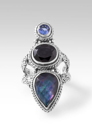 U Meet Me in Need Ring™ in Black Onyx Mother of Pearl Quartz, Black Spinel & Tanzanite - Statement - only found at SARDA™