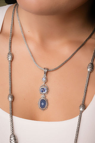 U R A Blessing Pendant™ in Serenity Blue Chalcedony, Blue Violet Fluorite & Sheer Luck™ Mystic Topaz - Multi Stone - only found at SARDA™