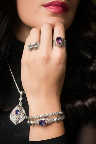 U R Already Somebody Cuff Bracelet™ in Hawaiian Skies™ Mystic Quartz & J P Topaz™ Mystic Topaz - Bangle - only found at SARDA™