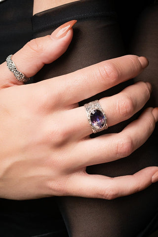 U R Already Somebody Ring™ in Hawaiian Skies™ Mystic Quartz - Cigar - only found at SARDA™