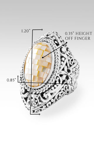 U R My Deliverer Ring™ in Golden Mother of Pearl Mosaic - Dinner - only found at SARDA™