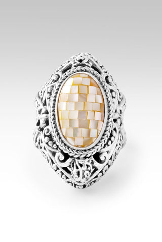 U R My Deliverer Ring™ in Golden Mother of Pearl Mosaic - Dinner - only found at SARDA™