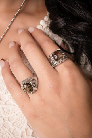 U R My Strength Ring™ in Galaxy Rutilated Quartz - Dinner - only found at SARDA™