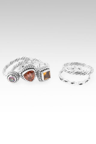 U R SO Much Bigger Ring Set of 5™ in Autumns Fire™ Mystic Topaz, Citrine & Bali Sunrise™ Mystic Topaz - Stackable - only found at SARDA™