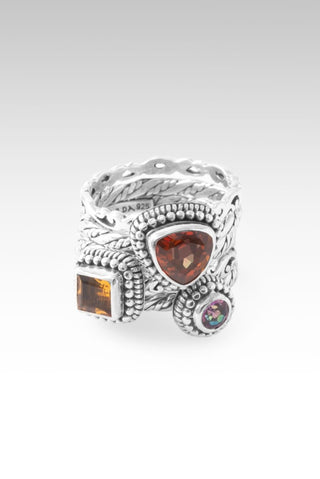 U R SO Much Bigger Ring Set of 5™ in Autumns Fire™ Mystic Topaz, Citrine & Bali Sunrise™ Mystic Topaz - Stackable - only found at SARDA™