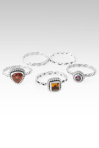 U R SO Much Bigger Ring Set of 5™ in Autumns Fire™ Mystic Topaz, Citrine & Bali Sunrise™ Mystic Topaz - Stackable - only found at SARDA™