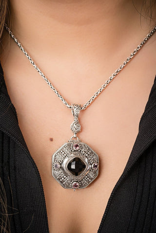 U R Unforgettable Pendant™ in Black Spinel, J P Topaz™ Mystic Topaz & Pale Plum™ Mystic Topaz - Multi Stone - only found at SARDA™