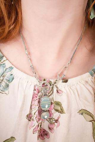 U Will Be Restored Pendant™ in Green Opal & Seafoam Chalcedony - Multi Stone - only found at SARDA™