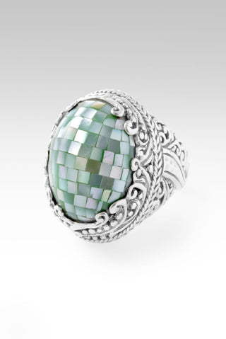U Will Be Restored Ring™ in Green Mother of Pearl Mosaic - Statement - only found at SARDA™