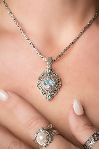 Unchanging Grace Pendant™ in Arctic Blue Topaz & Blue Zircon - Multi Stone - only found at SARDA™