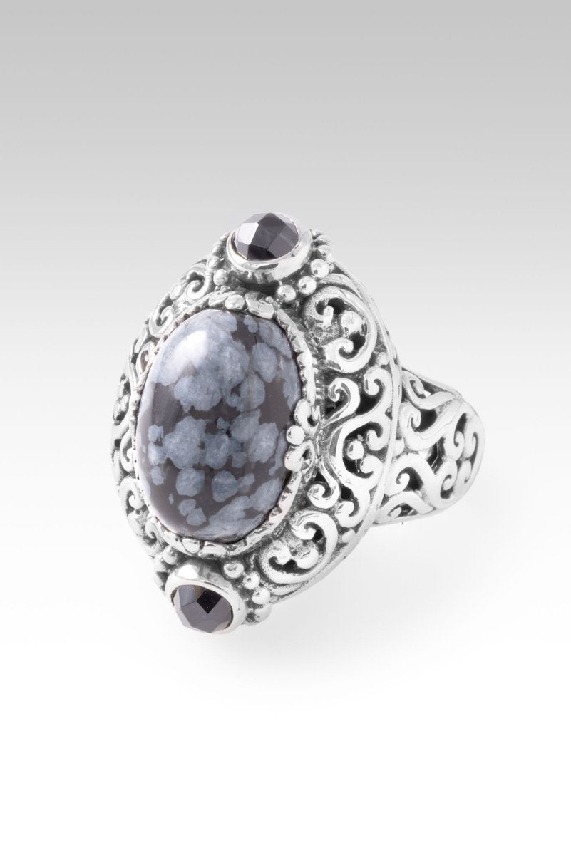 UR Good Plans Ring™ in Snowflake Obsidian & Black Spinel – SARDA™