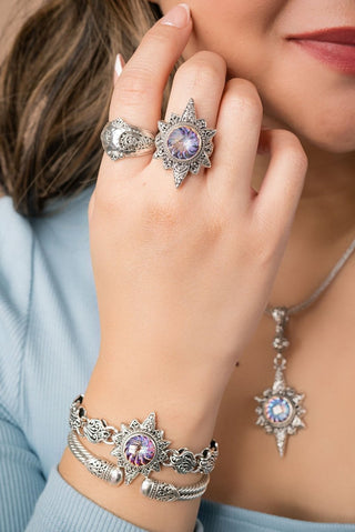 UR Love is Fierce Ring™ in Northern Lights™ Mystic Quartz - Statement - only found at SARDA™