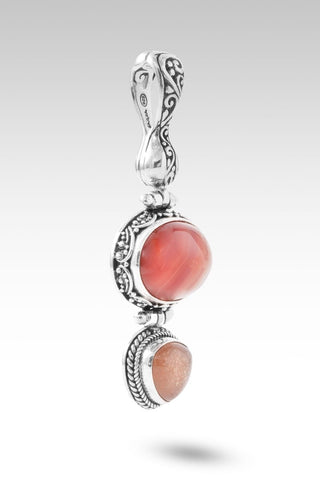 UR Peace I Was Missing Pendant™ in Banded Carnelian Agate & Peach Sunstone - Multi Stone - only found at SARDA™