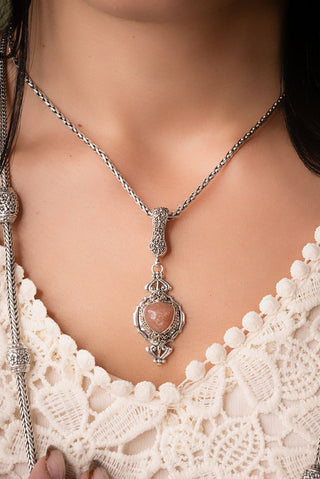 UR Peace I Was Missing Pendant™ in Peach Sunstone - Single Stone - only found at SARDA™