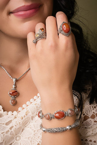 UR Peace I Was Missing Ring™ in Banded Carnelian Agate - Dinner - only found at SARDA™