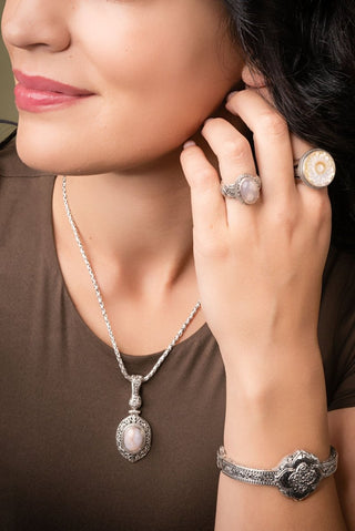 UR Promise Held True Ring™ in Flower Agate - Stackable - only found at SARDA™