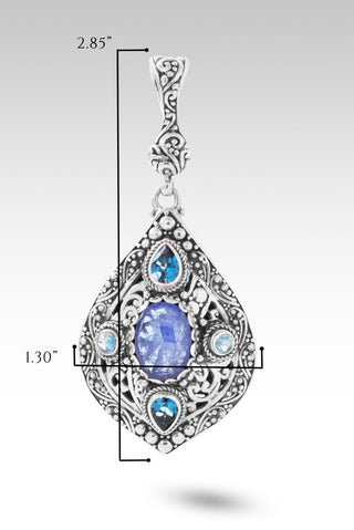 UR Still Here Pendant™ in Tanzanite, London Blue Topaz & Rainbow Moonstone - Multi Stone - only found at SARDA™