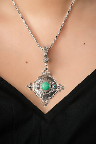 UR Word, Is Peace Pendant™ in Mint Chrysoprase & Bali Crush™ Mystic Topaz - Multi Stone - only found at SARDA™