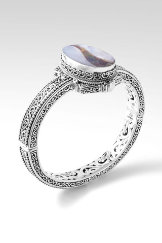 With a Purpose Bangle™ in White Mother of Pearl with Ammolite Inlay - Bangle - only found at SARDA™