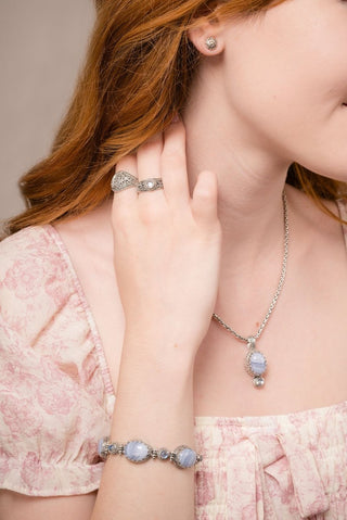 Wonderful Counselor Bracelet™ in Blue Lace Agate & Rainbow Moonstone - Multi Stone - only found at SARDA™