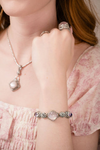 Workin' 4 UR Good Always Bracelet™ in Rose Quartz Pink Mother of Pearl & Lilac Rose De France™ Mystic Quartz - Multi Stone - only found at SARDA™