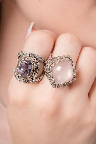 Workin' 4 UR Good Always Ring™ in Lilac Rose De France™ Mystic Quartz - Split Shank - only found at SARDA™