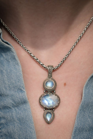 World Breaks, He Mends Pendant™ in Rainbow Moonstone - Multi Stone - only found at SARDA™