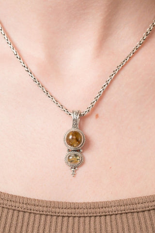 Worlds in His Hands Pendant™ in Copper & Gold Rutilated Quartz - Multi Stone - only found at SARDA™