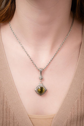 Worshipping In & Thru It Pendant™ in Olive Quartz - Single Stone - only found at SARDA™