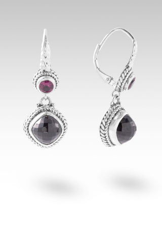 Your Mess, Is His Healing Earrings™ in Black Spinel & Rhodolite Garnet - Lever Back - only found at SARDA™