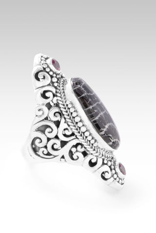 Your Mess, Is His Healing Ring™ in Black Indonesian Coral & Rhodolite Garnet - Statement - only found at SARDA™